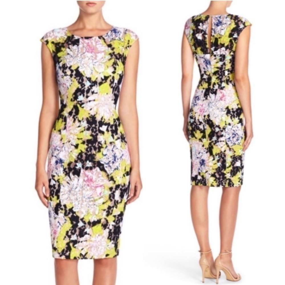 French Connection Acid Blonde Botanical Tripp Lace Dress 💕 - Picture 2 of 8